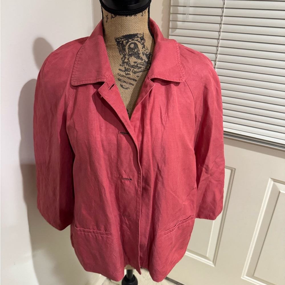 J. Jill Women's Vibrant salmon orangish Pink jacket size S-M